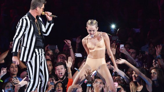 Miley Cyrus and Robin Thicke at the VMAs (MTV)